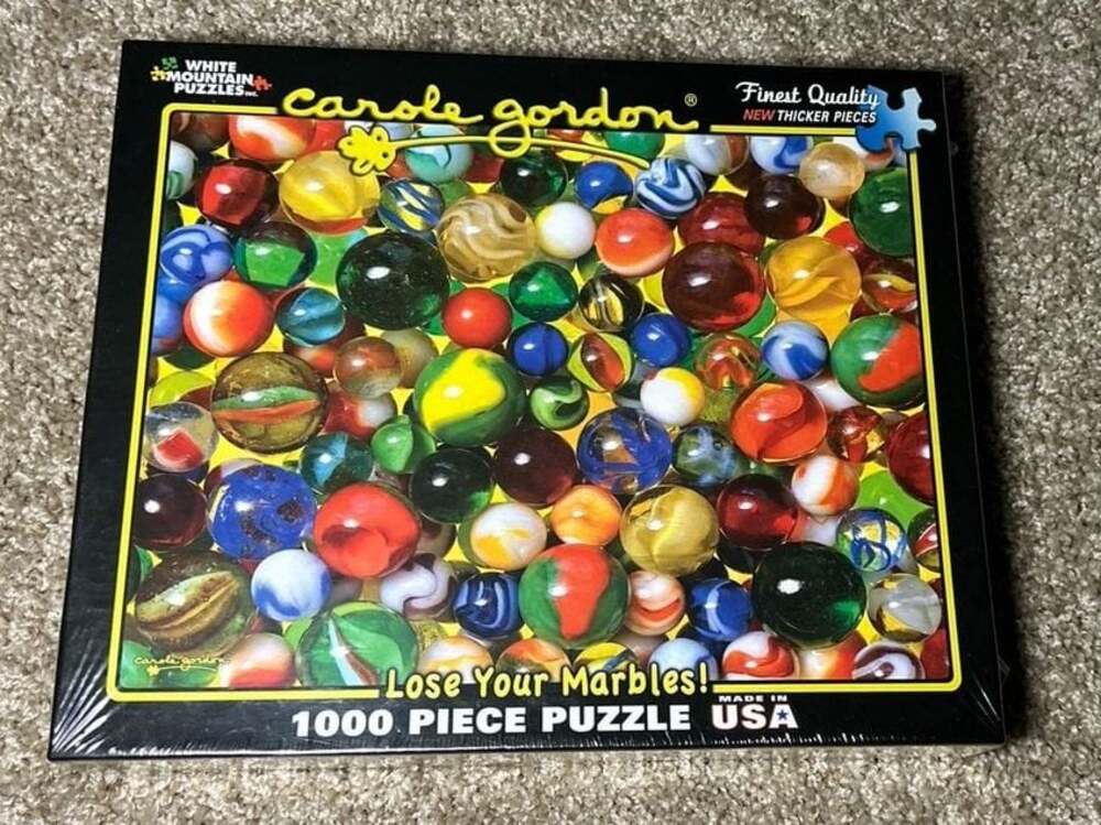 White Mountain Puzzles Lose Your Marbles! 1000 Piece Puzzle by Carole Gordon
